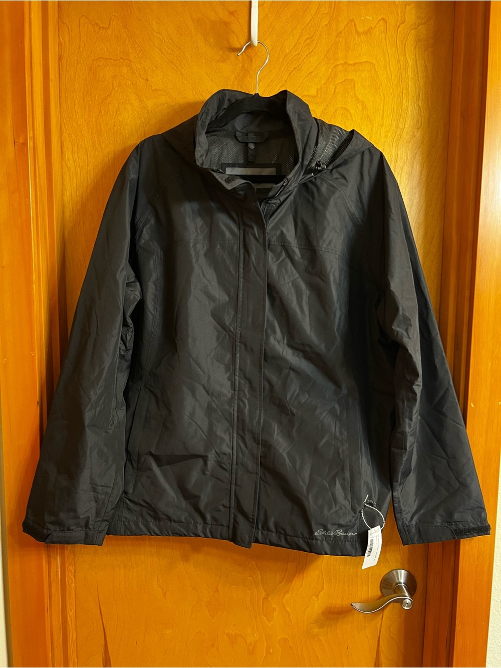 Eddie Bauer Black Packable Rain Jacket